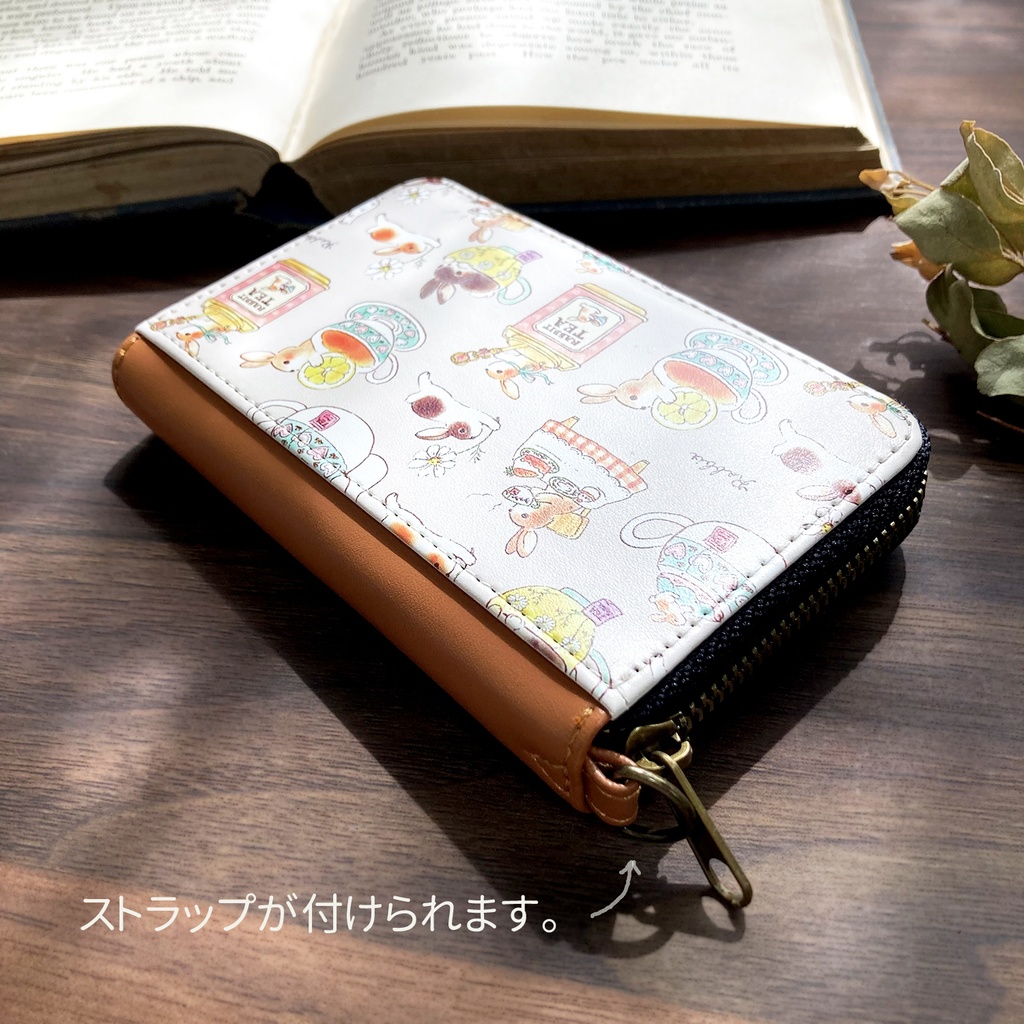 コインパスケース -SakuraTea-|春の桜ティー小さい財布(小銭&定期入れ)