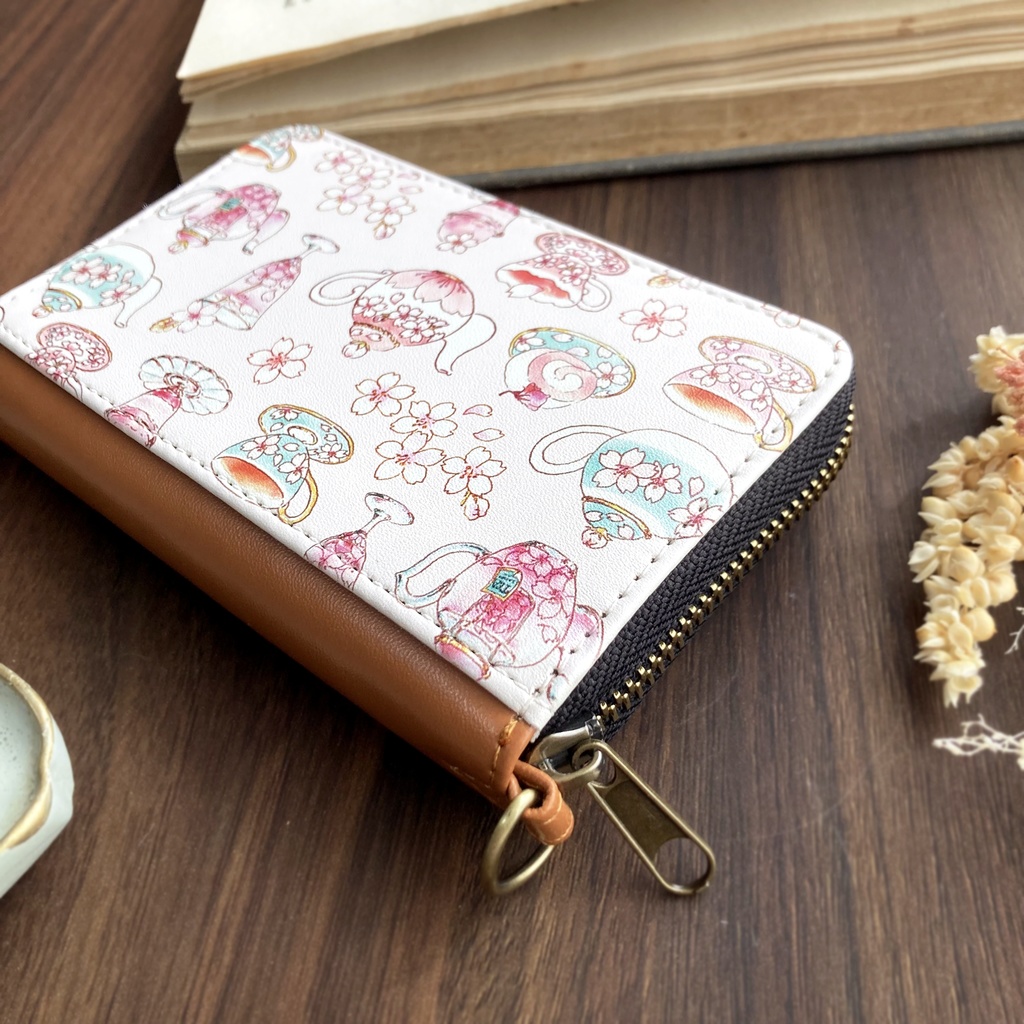 コインパスケース -SakuraTea-|春の桜ティー小さい財布(小銭&定期入れ)