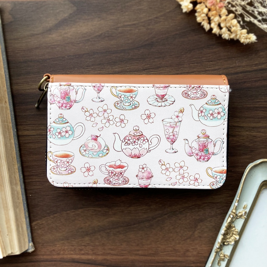 コインパスケース -SakuraTea-|春の桜ティー小さい財布(小銭&定期入れ)