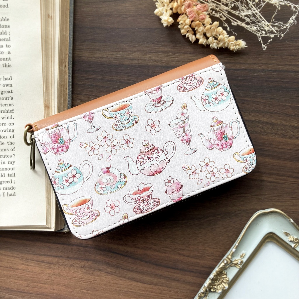 コインパスケース -SakuraTea-｜春の桜ティー小さい財布（小銭＆定期入れ）