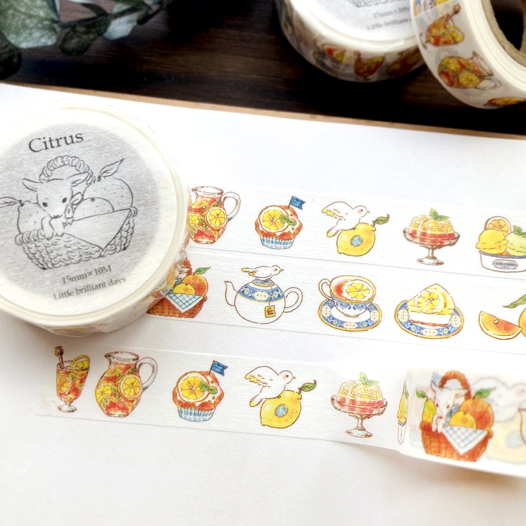 Citrusマスキングテープ｜シトラススイーツ柑橘（15mm）