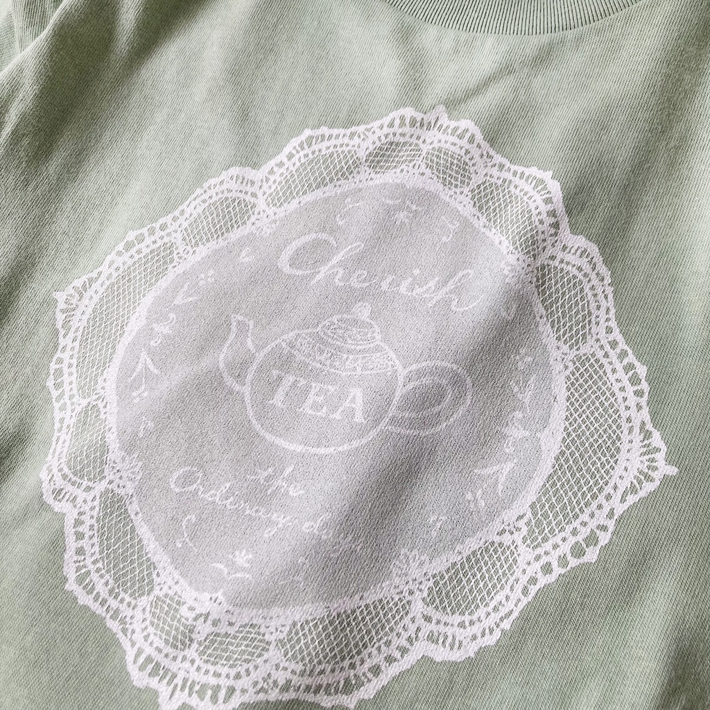 【5月下旬発送】レースTシャツ(ミント)《Tea-shirt》|紅茶