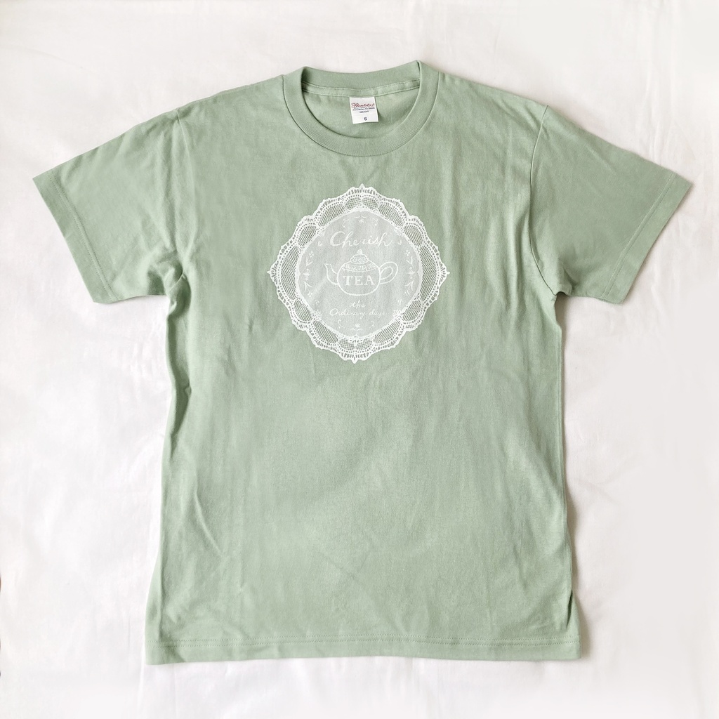 【5月下旬発送】レースTシャツ(ミント)《Tea-shirt》|紅茶