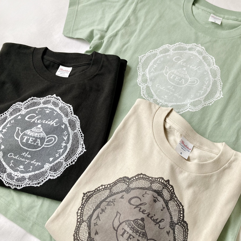 【5月下旬発送】レースTシャツ(ミルクティ)《Tea-shirt》|紅茶