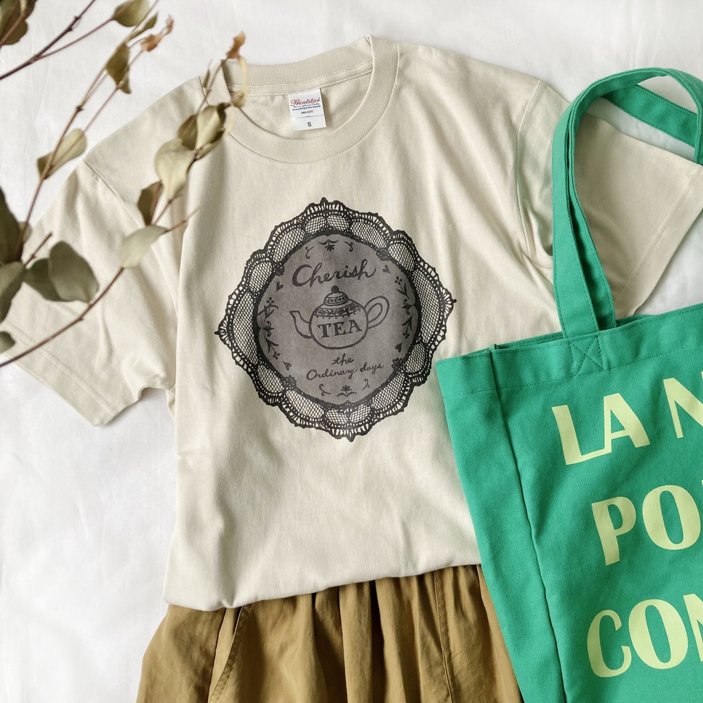 【5月下旬発送】レースTシャツ（ミルクティ）《Tea-shirt》｜紅茶