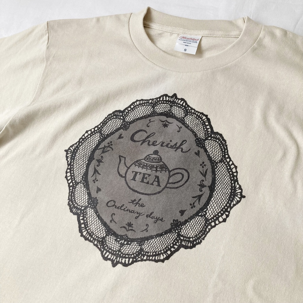 【5月下旬発送】レースTシャツ(ミルクティ)《Tea-shirt》|紅茶
