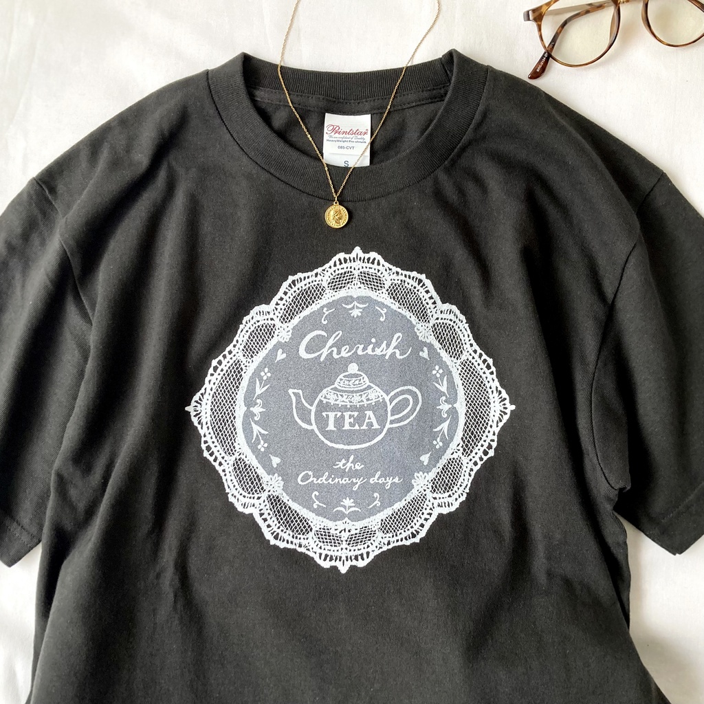 【5月下旬発送】レースTシャツ(スモーキ)《Tea-shirt》|紅茶