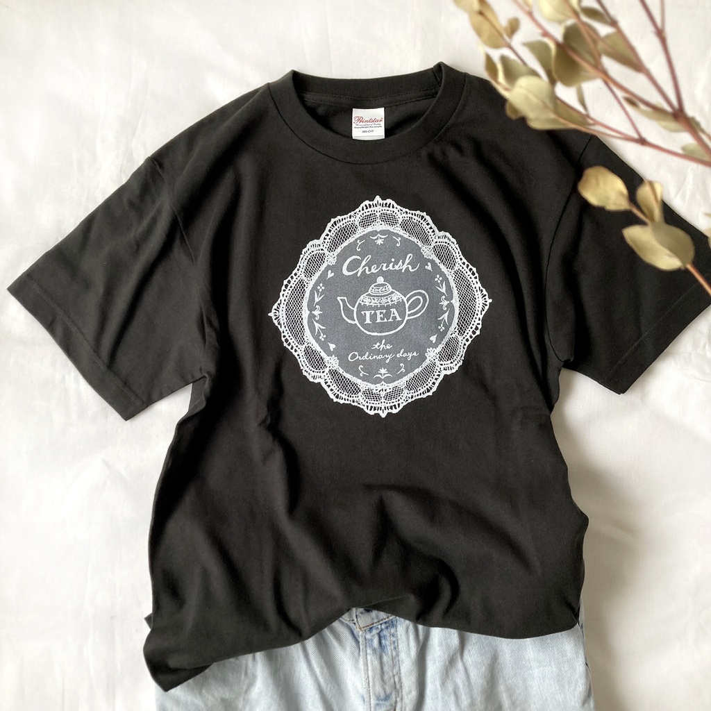 【5月下旬発送】レースTシャツ(スモーキ)《Tea-shirt》|紅茶