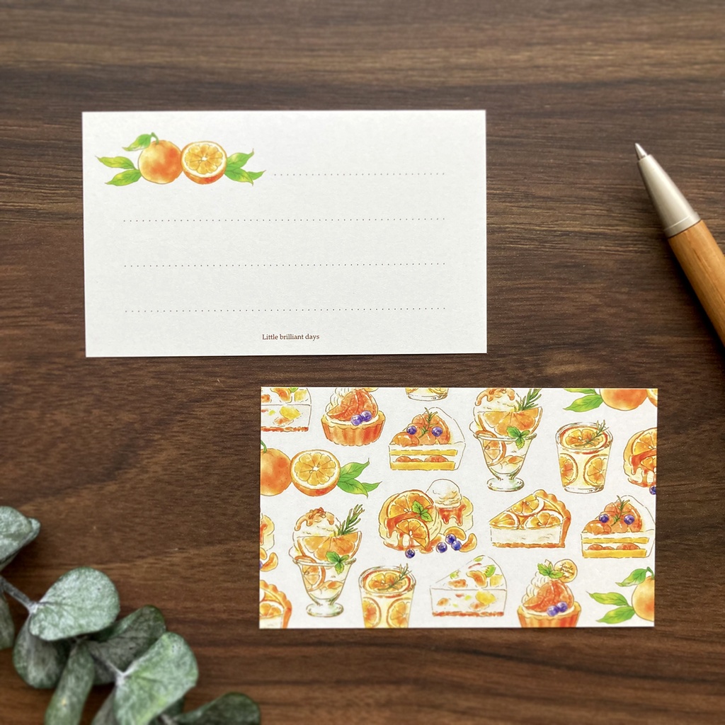 Message Card ”OrangeSweets”《8sheets》｜オレンジスイーツメッセージカード