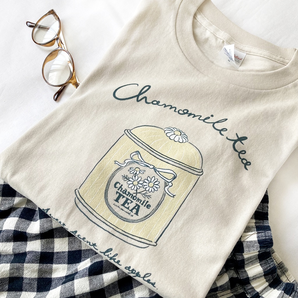 【7月下旬発送】カモミールTシャツ(ミルクティ)《Tea-shirt》|紅茶