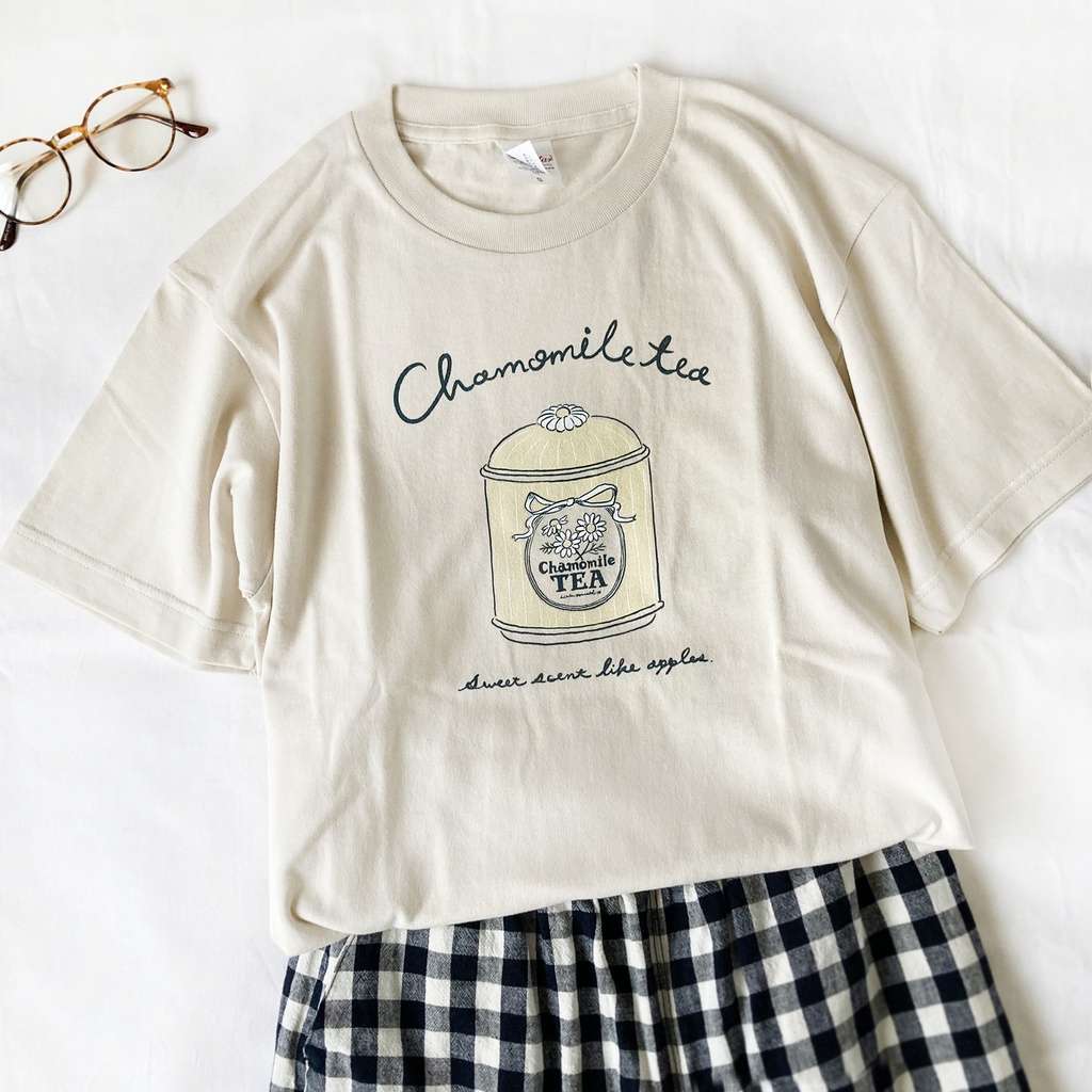 【7月下旬発送】カモミールTシャツ（ミルクティ）《Tea-shirt》｜紅茶