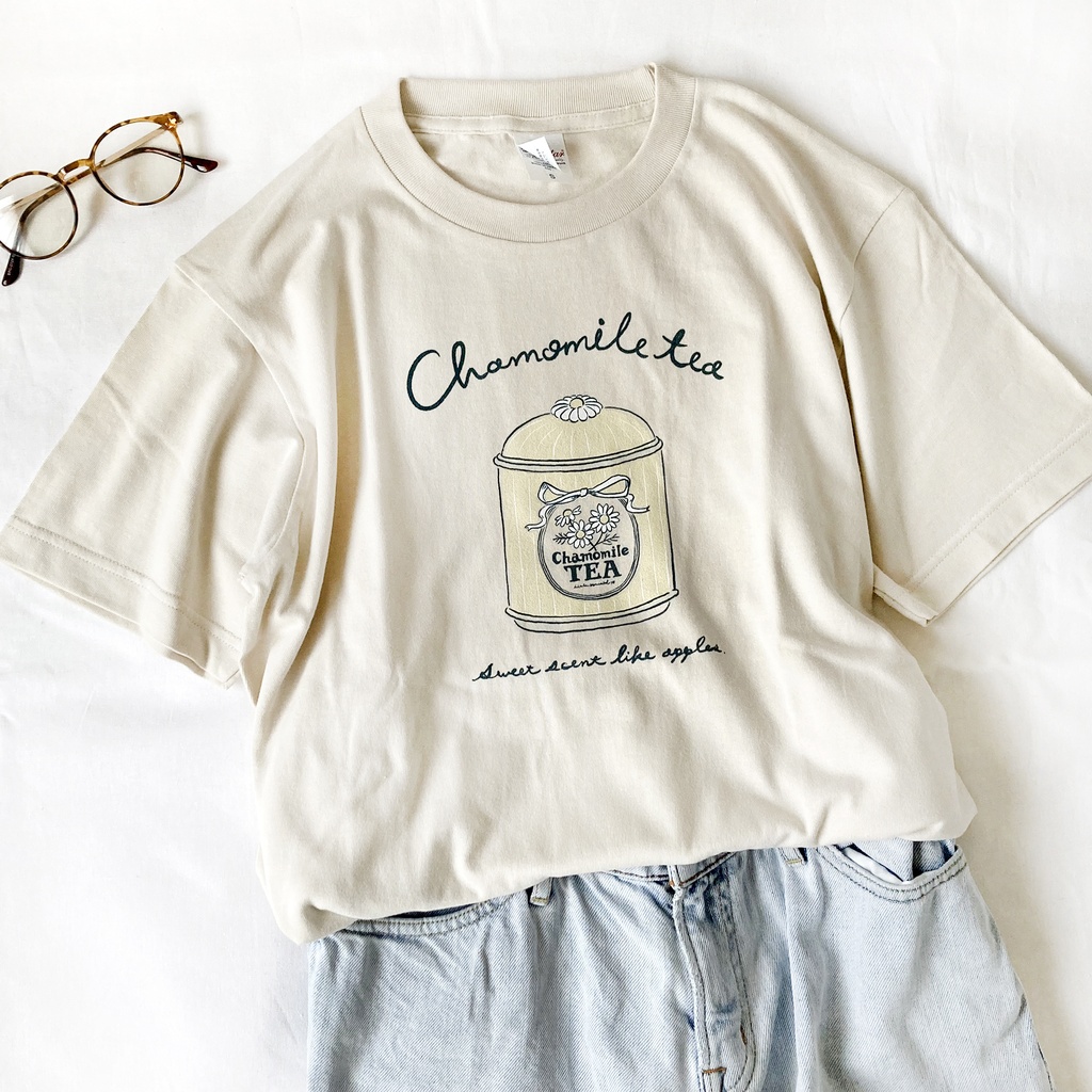 【7月下旬発送】カモミールTシャツ(ミルクティ)《Tea-shirt》|紅茶