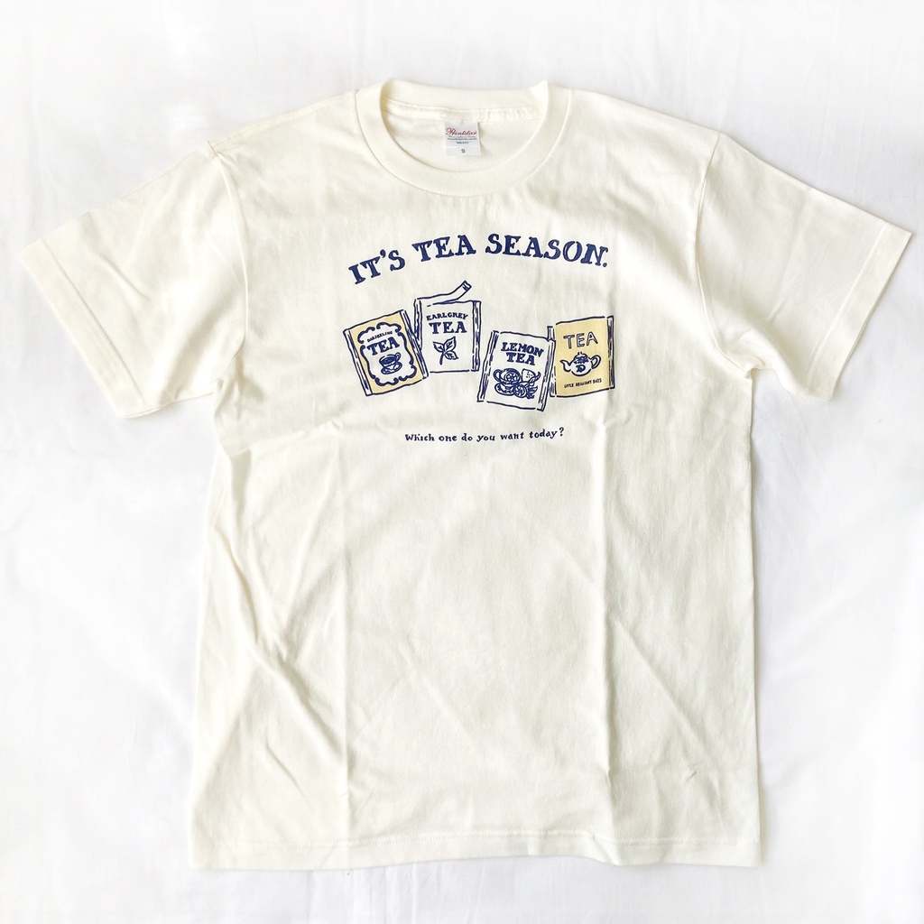 【7月下旬発送】Teabag ロンT(クリーム)|ティーバッグエンベロープ半袖Tシャツ〔紅茶シリーズ〕