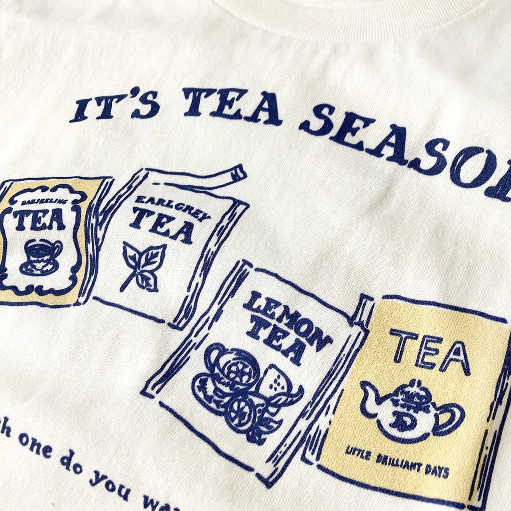 【7月下旬発送】Teabag ロンT(クリーム)|ティーバッグエンベロープ半袖Tシャツ〔紅茶シリーズ〕