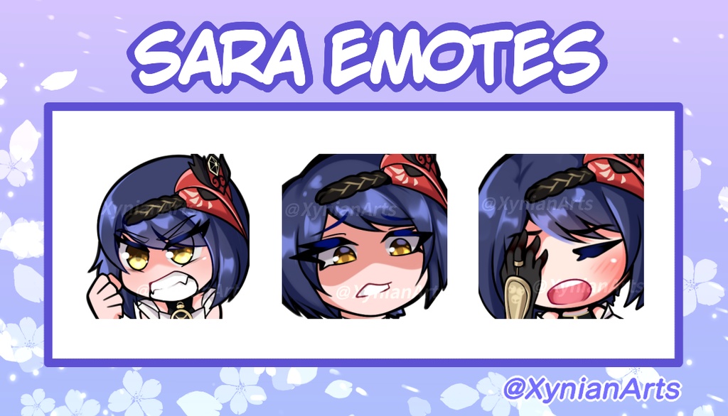 Genshin Impact Sara Emotes for Twitch / Discord
