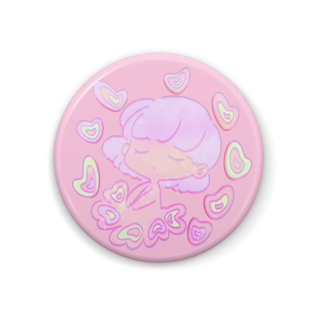 しあわせなゆめ缶バッジ【サイズ44㎜】