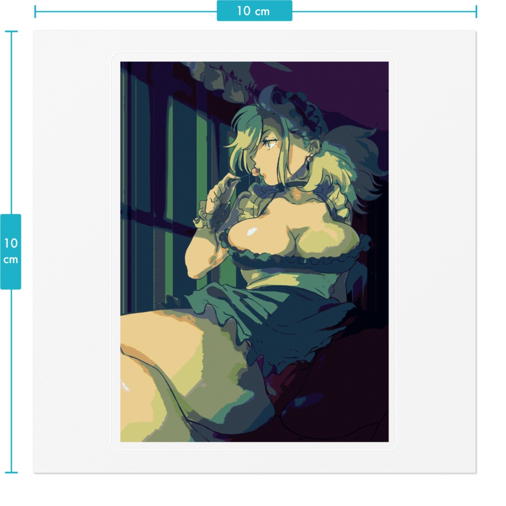 よるのメイド【ステッカー100×100㎜】