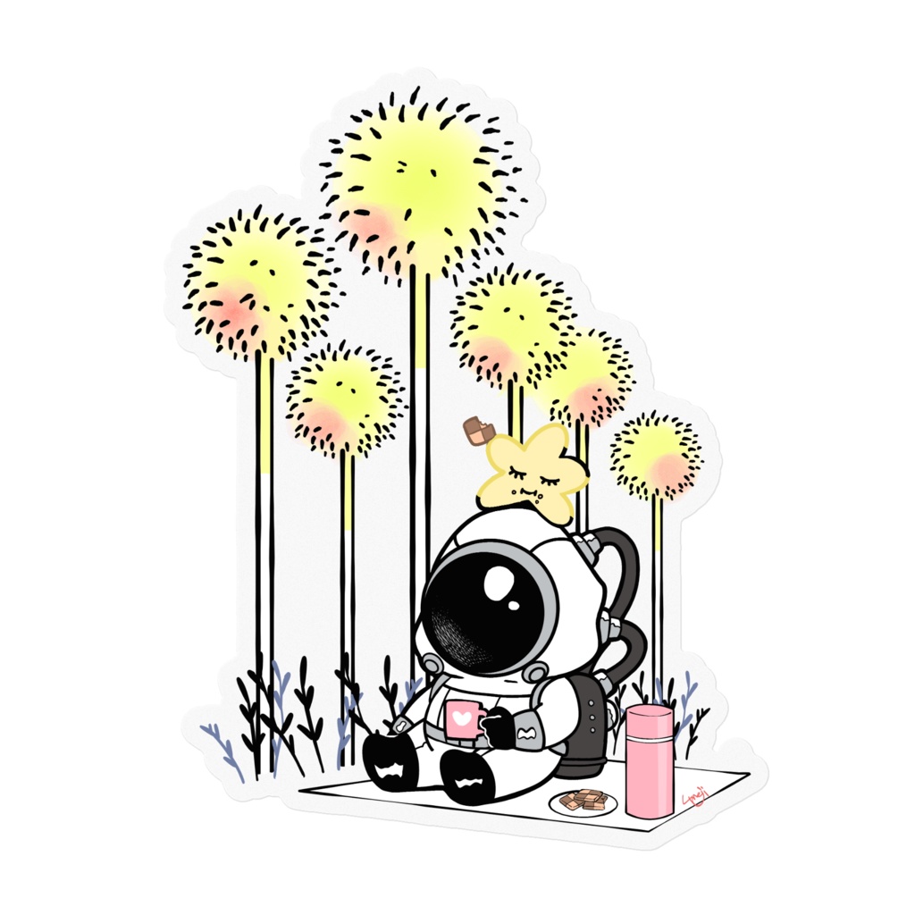 宇宙旅行【クリアステッカー100×100】