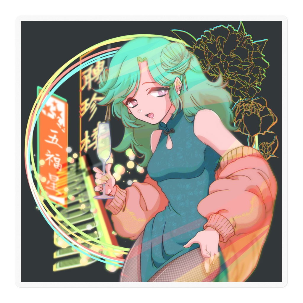 China【ステッカー100×100㎜】