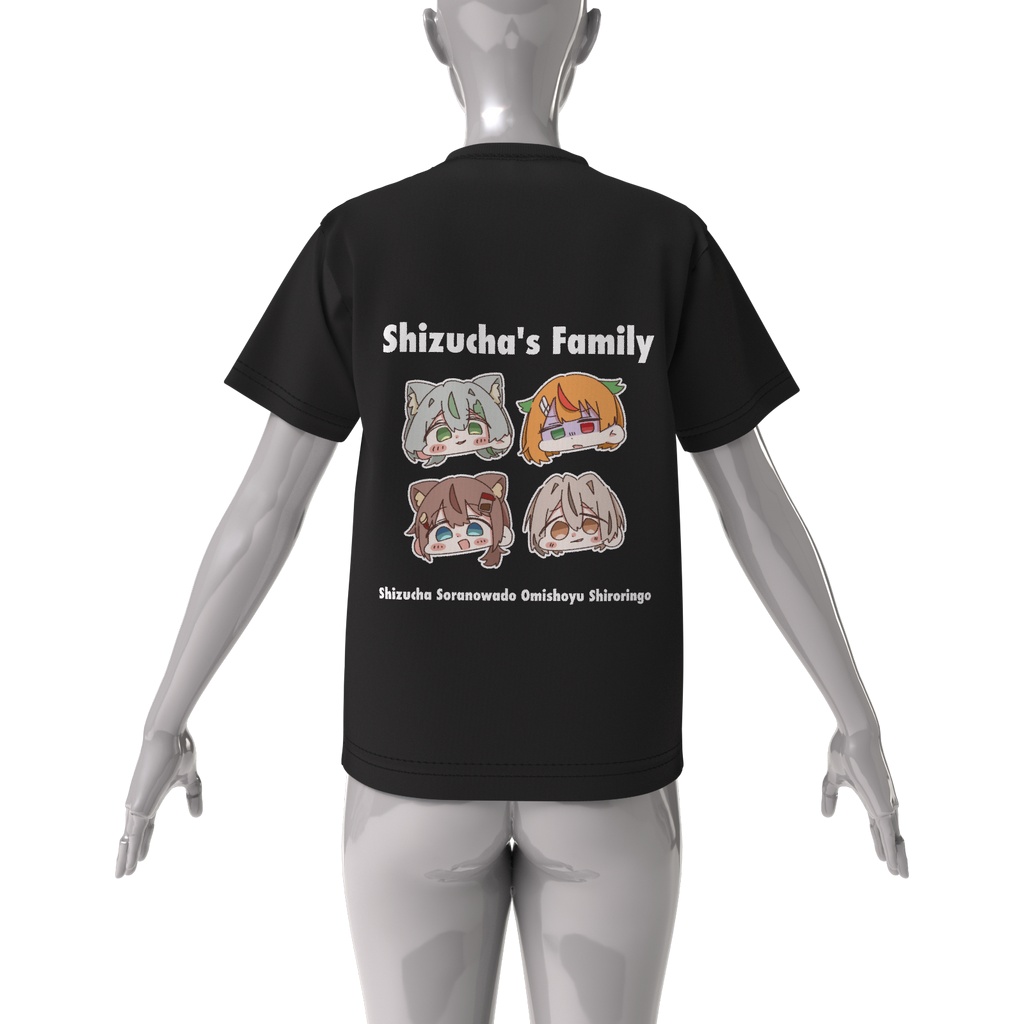 【しづふぁみりー】嘲笑するふぁみりーBIG Tシャツ ブラック