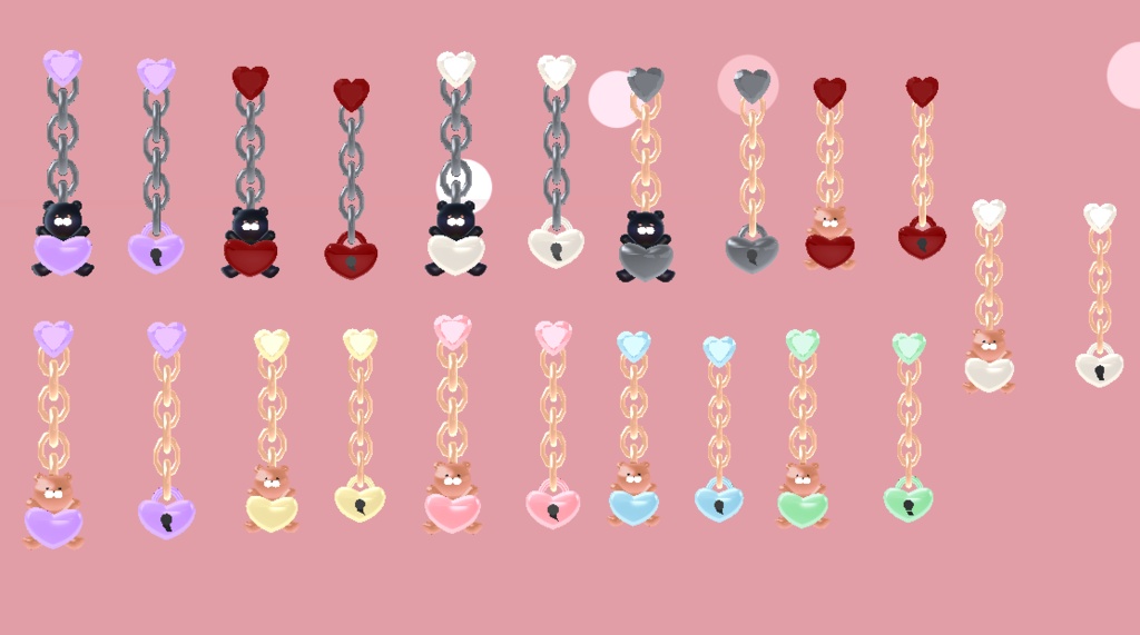 バレンタイン ベアーピアス