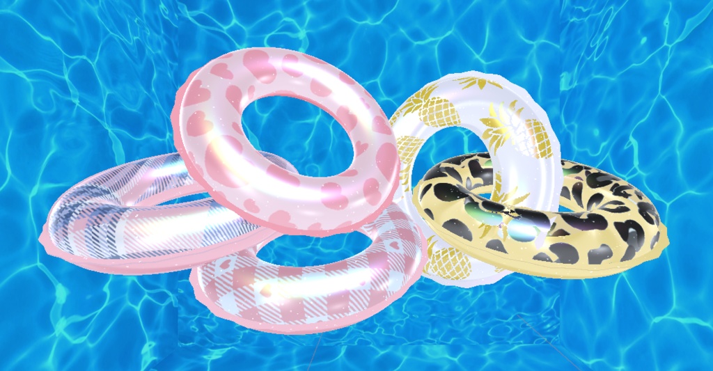 夏を先取り!フロートリング15種ハイビスカスの髪飾り付き