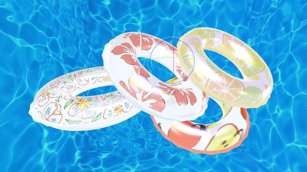 夏を先取り!フロートリング15種ハイビスカスの髪飾り付き