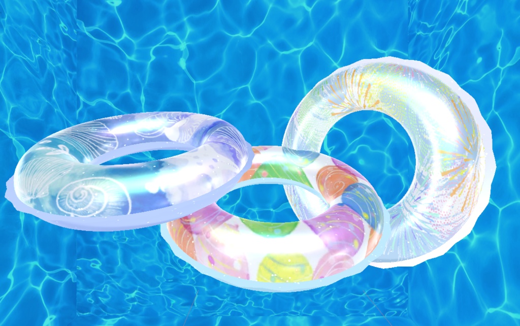 夏を先取り!フロートリング15種ハイビスカスの髪飾り付き