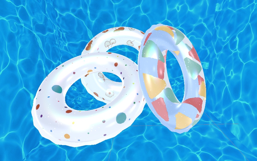 夏を先取り!フロートリング15種ハイビスカスの髪飾り付き