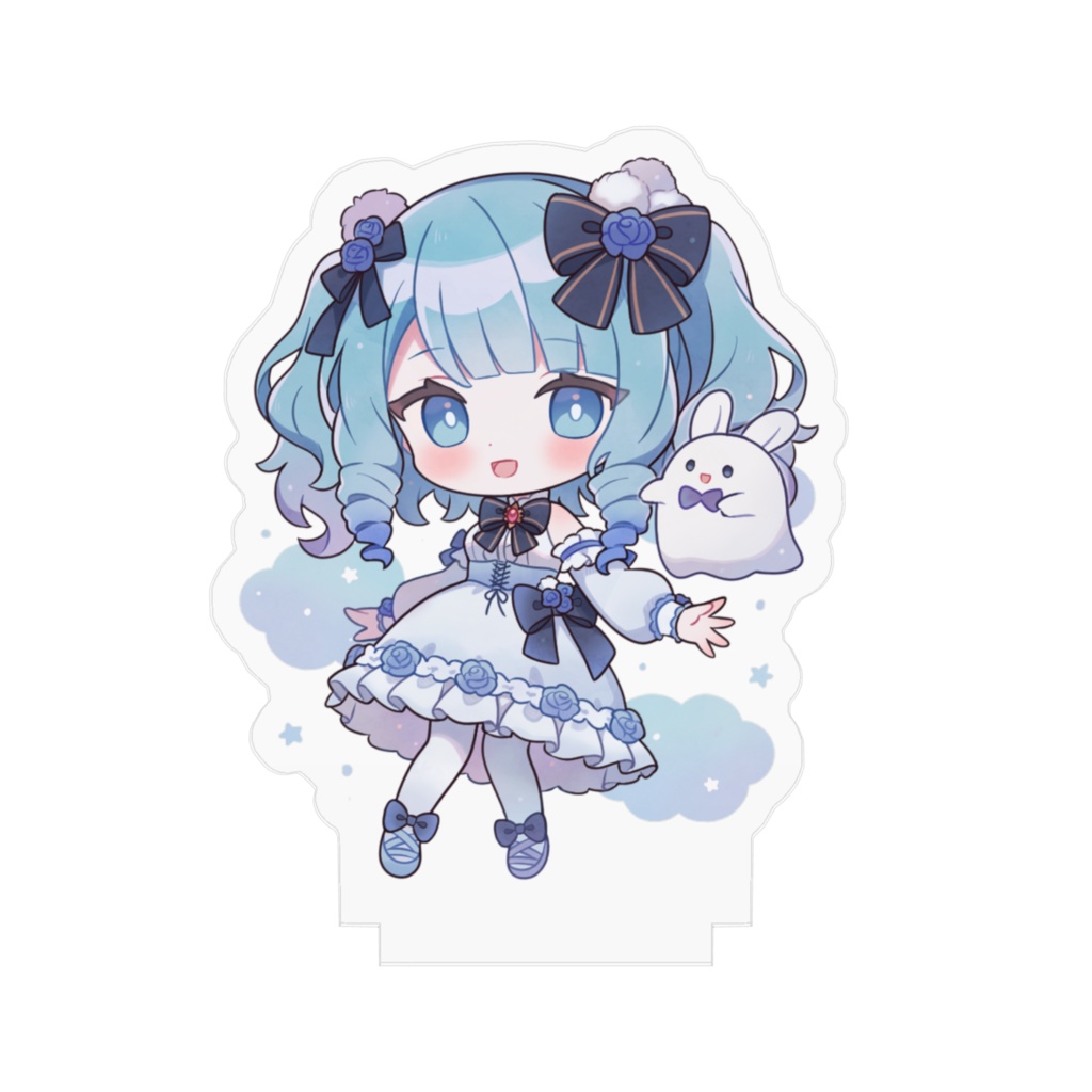 ぶるしゃとアクリルスタンド(うさちゃんおばけ)