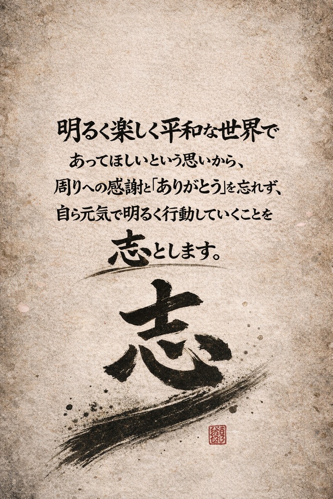 【志】iPhoneロック画面用 墨文字壁紙