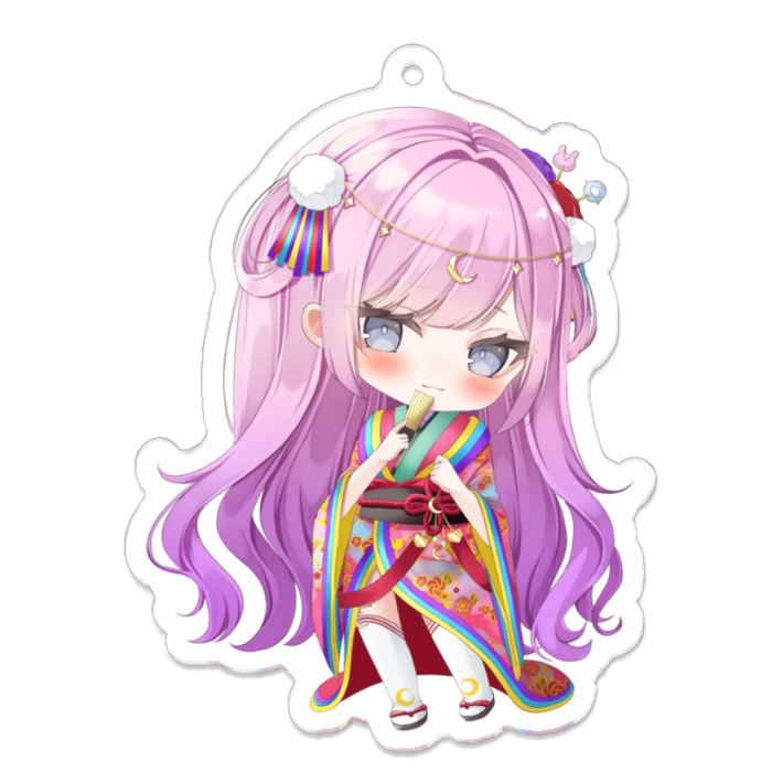 月のお姫様にゃん!三日月みぅりアクリルキーホルダー(コーティングあり) - 70 x 70 (mm)