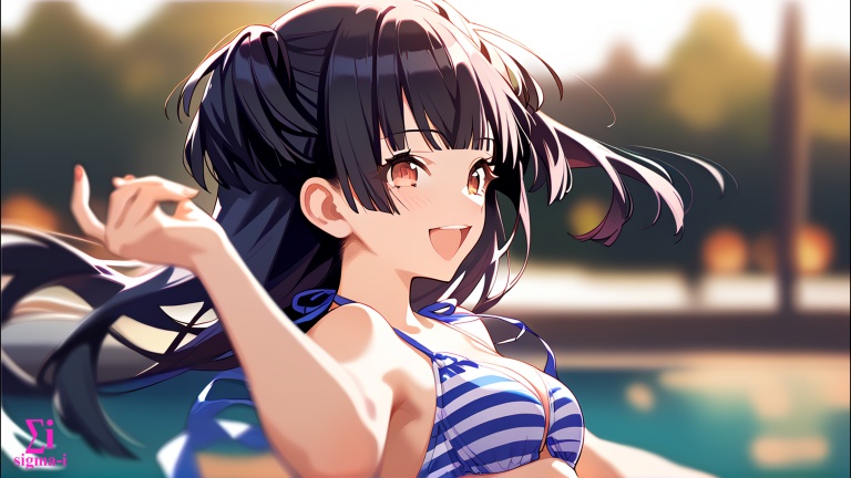 Fuyuko pool side 4k wallpaper