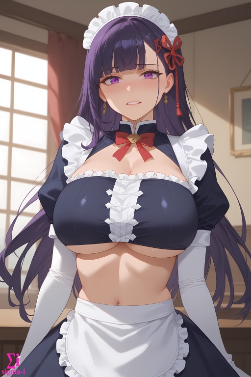 Ren Yamashiro underboob maid 4k wallpapers x3