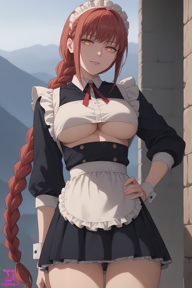 Makima Maid underboob 4k wallpapers x9