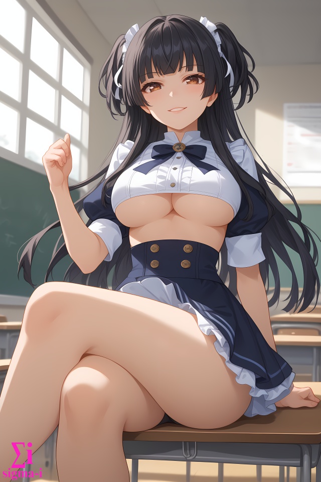 Fuyuko Maid Underboob 4k wallpapers x13