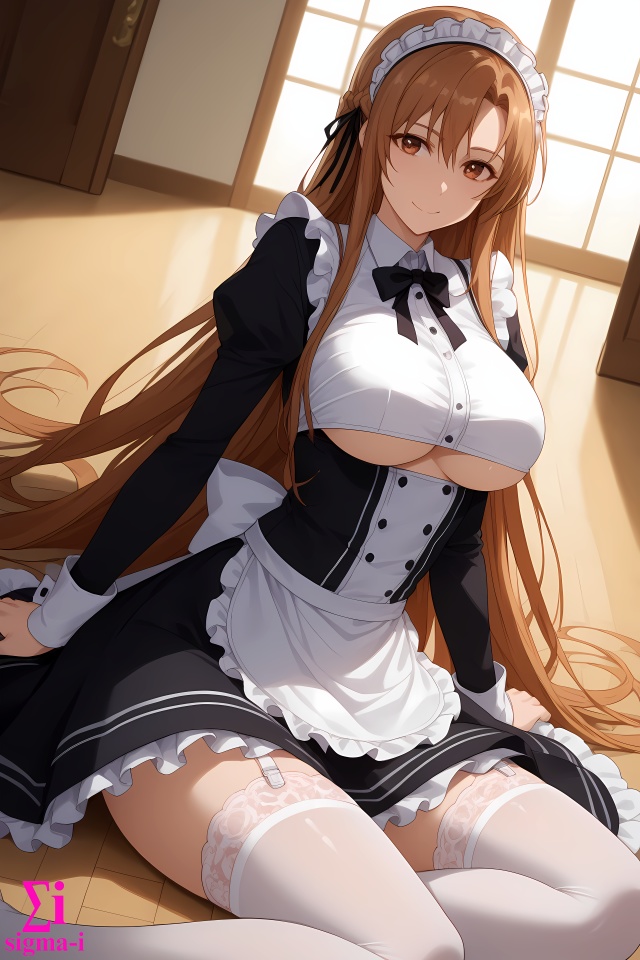 Asuna Underboob Maid 4k wallpapers x21