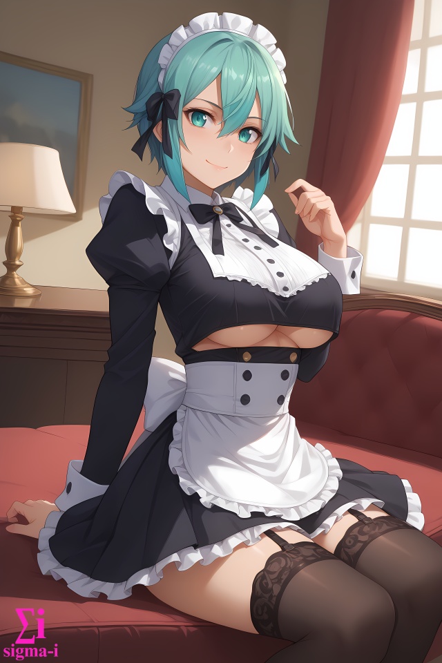 Sinon Underboob Maid 4k wallpapers x20