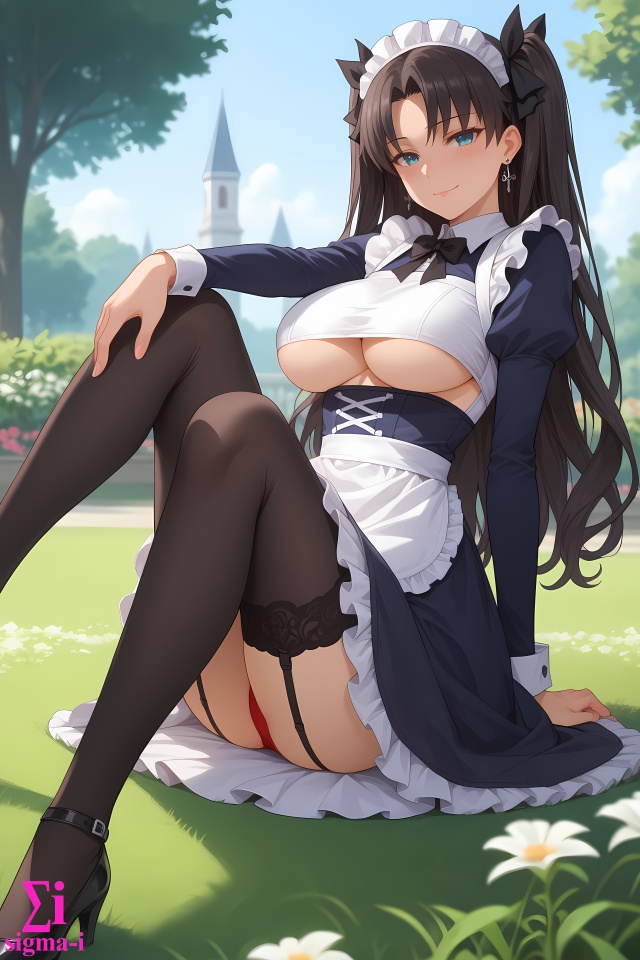 Tohsaka Underboob Maid 4k wallpapers x14