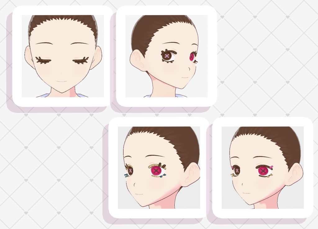 【vroid】毛糸のアイライン テクスチャセット Wool yarn eye