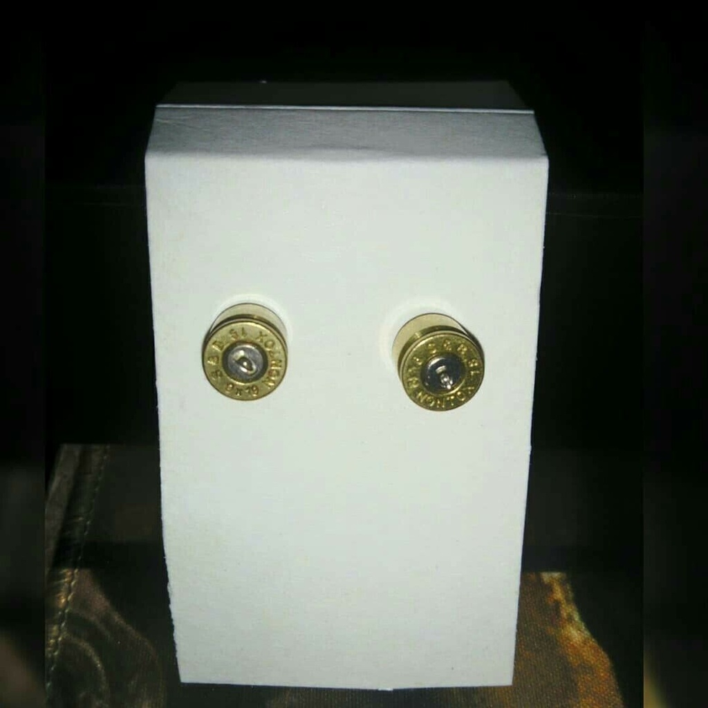 Brass Bullet Shell Stud Earrings