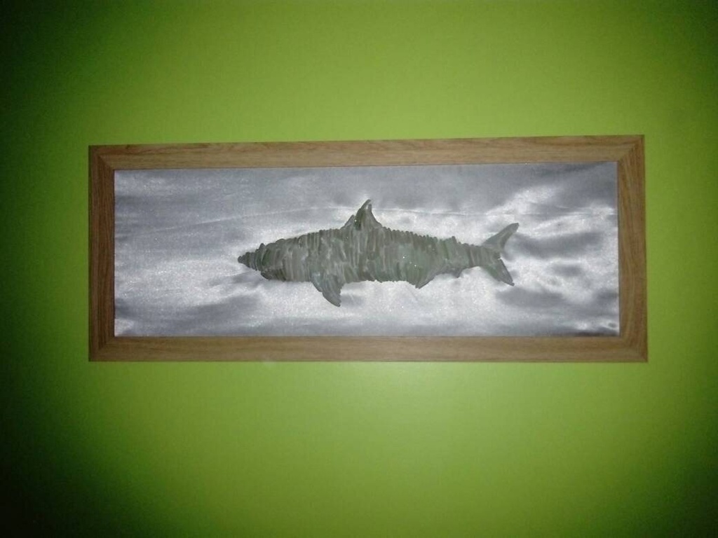 Framed Seaglass Shark
