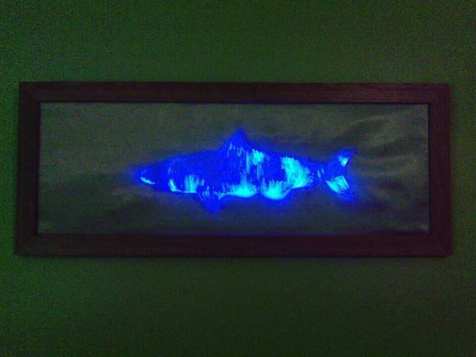 Framed Seaglass Shark