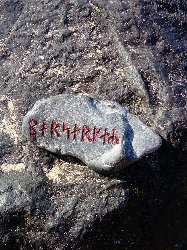 Berserker, Battle, Rage - Engraved Stone Rune Decoration