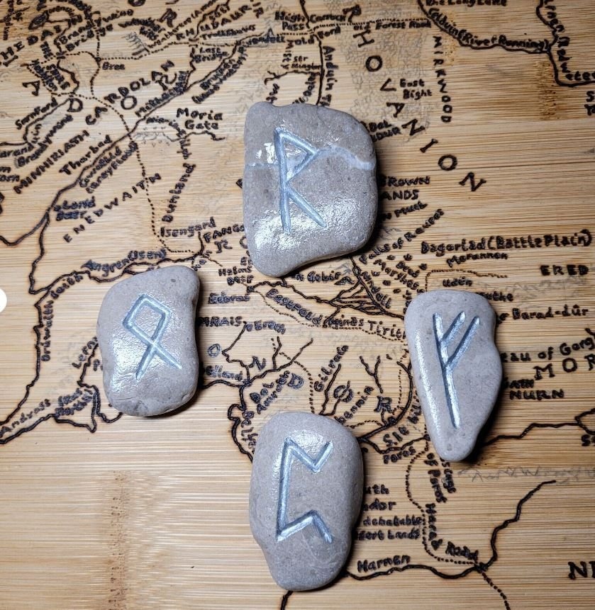 14x Collection of Engraved Single Rune Stones