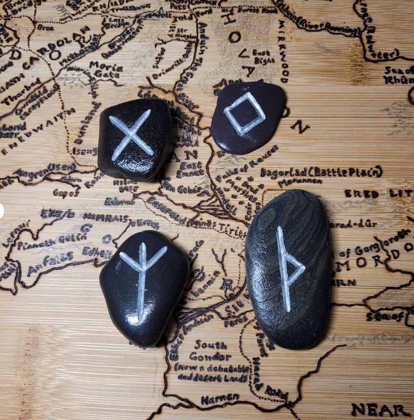 14x Collection of Engraved Single Rune Stones