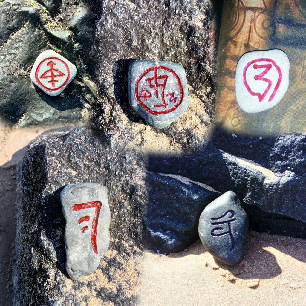 5 x Unatural, Winchester - Engraved Stones. Angel, Tulpa, Mark of Cain