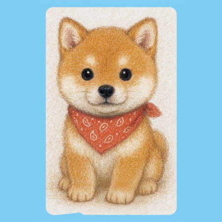 バンダナ柴子犬(ICカード用ステッカー)