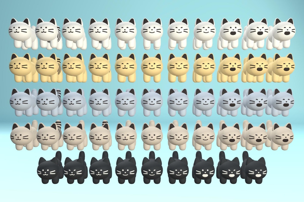 ナチュラルカラーの線画のネコ