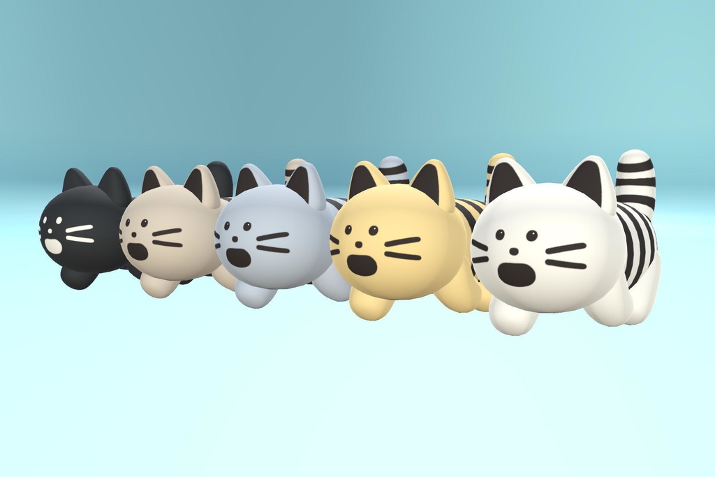 ナチュラルカラーの線画のネコ